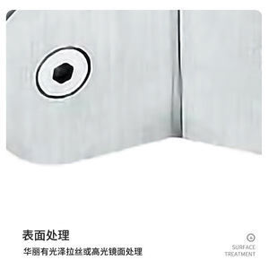 คลิปหนีบกระจกสแตนเลสแบบ L ชนิดขัดเงา สำหรับประตูกระจกนิรภัยแบบไร้กรอบ - Product Image 3