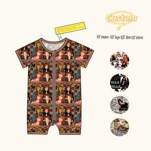 Coleção de Macacões de Bebê Bamboo Pop Star & Music Vibe, Pijamas Personalizados com Impressão de Fotos em Colagem - Product Image 1