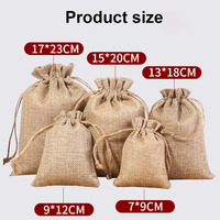 Sac à cordon personnalisé-pochette en jute sac en toile de jute pour graines grains de café coton lin-sac à provisions