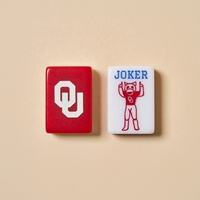 Jeu de Mahjong américain de l'Université de l'Oklahoma, tuiles de Mahjong, ensemble en acrylique double couche de qualité supérieure, souvenir universitaire pour les anciens étudiants