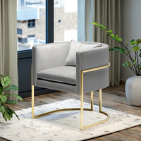 Esszimmermöbel Moderner Gepolsterter Sessel Zeitgenössisches Design Dickes Kissen für Lounge Wohnzimmer Stuhl mit Rundem Rücken