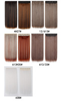 Extensions capillaires synthétiques sans couture à 5 clips, résistantes à la chaleur, avec mèches ombrées, pour usage professionnel (OEM) et mariages
