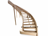 Escalier en colimaçon intérieur sur mesure pour villas haut de gamme avec marches en bois massif