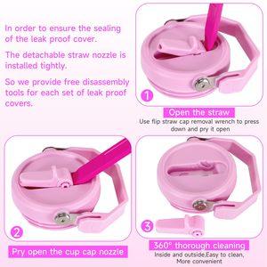 Flip <b>Straw</b> Leakproof Lids for <b>Stanley</b> Lid Replacement 30 oz for <b>Stanley</b> Quencher <b>Cup</b> Leak Proof Top Detachable <b>Straw</b> Cover - Product Image 4