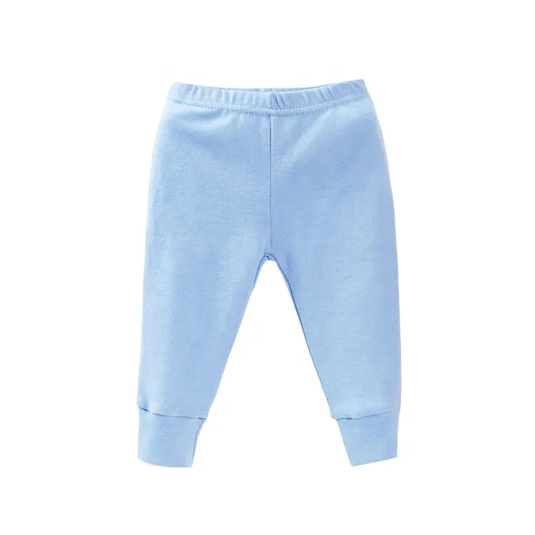 Custom baby kisd pants 100% cotton Unisex Plain Color Supports Custom Logo baby clothes