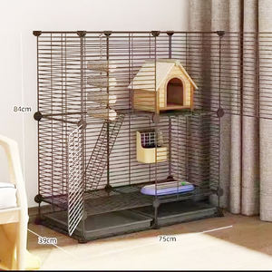 Fabrika özelleştirme lüks katlanabilir hayvan kafesi dayanıklı ucuz kapalı kullanım için düğme tavuklar köpekler kediler için plastik tepsi - Product Image 2