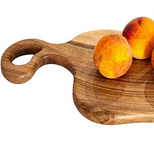 Planche à découper en bois durable faite à la main avec poignée, épaisseur 1,5 cm, compatible lave-vaisselle, pour la préparation des aliments en cuisine - Product Image 2