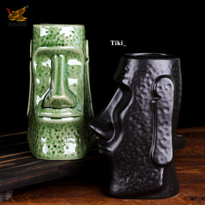 Taza Tiki de Halloween de 750 ml, 500 ml, 600 ml, Hecha a Mano, Diseño Retro de Cara de Fantasma, Taza de Cerámica, Decoraciones para Fiestas, Bar, Hogar, Regalo Sostenible - Product Image 4