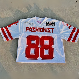 Streetwear personnalisé goutte épaule Boxy t-shirt pour hommes Vintage maille t-shirt surdimensionné impression hommes Football rétro Jersey t-shirts - Product Image 1