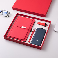 Ensemble de bloc-notes USB 16 Go de haute qualité avec batterie externe, format A5, logo personnalisé, couverture en PU, matériau en cuir haut de gamme, reliure à anneaux