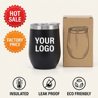 Bouteille d'eau isotherme en acier inoxydable 304 de qualité supérieure, 360 ml, gobelet à vin au goût pur, tasse à café écologique pour le yoga et les activités de plein air