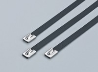 Attaches-câbles en acier inoxydable 304 de 5,6*150 mm, écologiques, autobloquantes, avec revêtement plastique pour applications électriques, certifiées RoHS CE