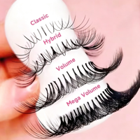 Extensions de cils Double Classics LC Curl Wrapping Lash Manga Russian Wispy Fly Lashes 5D pré-fabriquées