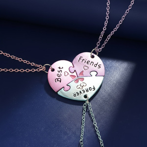 Collar al por mayor con diseño de sol, luna, nubes y estrellas, <span class=keywords><strong>serie</strong></span> Good Friends, con incrustaciones de diamantes, juego de 4 piezas, nueva colección. - Product Image 6