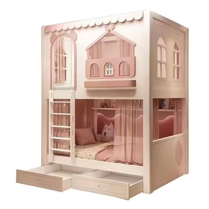 Giường tầng màu hồng đa năng, thiết kế độc đáo có cầu trượt, phù hợp làm nội thất phòng ngủ trẻ em - Product Image 5