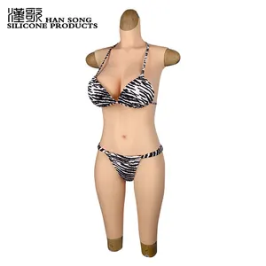 Cotton&Silicone Drag Queen False Boobs For Transvestite Shemale Transgender Male To Female Bodysuits With Breast Forms