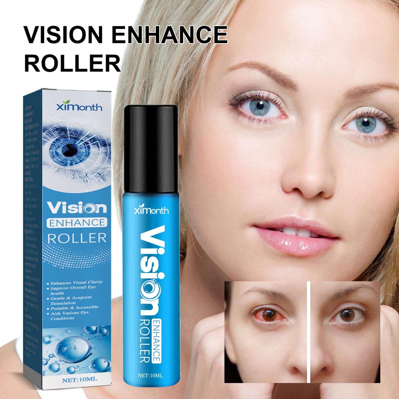Night eye Beaute Eyelid Roller 6個セット Ximonth Vision Enhance Roller - Fatigue Relieving Eye Massage