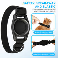 Collier Élastique de Sécurité pour Animaux avec Support Airtag, Léger et Facile à Installer, Ajustable pour Collier de Chat AirTag