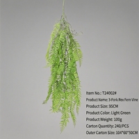 Planta Artificial de Interior con Hojas de Helecho Persa de Plástico, Tacto Real, para Colgar en la Pared, Accesorio para Bodas y Bares, Planta Verde Colgante de 30cm-100cm