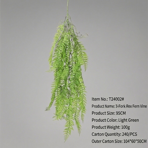 Feuille de fougère persane artificielle en plastique, toucher réel, pour décoration murale, accessoire de mariage ou de bar, plante verte tombante, 30cm-100cm, pour intérieur - Product Image 5