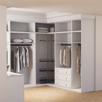 Armoire BOWEIYA de style français, luxueuse, laquée, de la plinthe au plafond, 3 tiroirs, 5 étagères, moderne, sur mesure, en bois massif, pour chambre à coucher