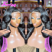 Wig Rambut Asli Manusia Mewah Grosir, Wig Lace Front Pre Plucked Body Wave untuk Wanita Kulit Hitam 13X4 13X6 HD Lace Frontal Wig