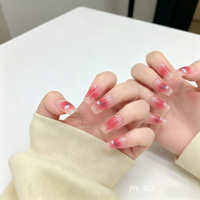 En stock, vente en gros, 24 pièces, ongles carrés en ABS, design floral dégradé, couverture complète, réutilisables, personnalisables, ongles à presser