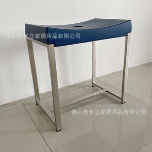 Tabouret de douche pour personnes âgées, chaise de salle de bain antidérapante en acier inoxydable, 44x29.5x47cm, chaise accessible gris foncé - Product Image 4