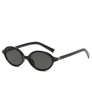 2025 tối giản hình elip Khung kính trung tính retro nhỏ khung báo mô hình PC kính mát - Product Image 4