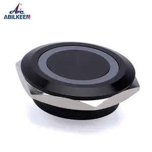 Soft Touch Push Button 30mm Momentary Reset Short Body Metal RGB Illuminated Black Shell Customized Switch