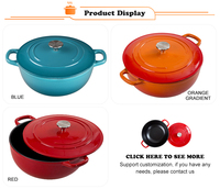 Casserole en fonte émaillée russe de haute qualité avec logo personnalisé, antiadhésive, pour soupes et ragoûts