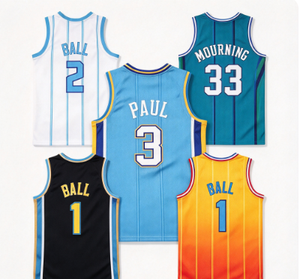 Maillot de basket-ball des Hornets de Charlotte # 3 Paul # 2 Ball # 1 ballon # 33 Collection d'uniformes cousus pour hommes en deuil - Product Image 1