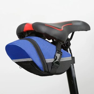 Bolsa para sillín de bicicleta, color azul, repelente al agua, con bolsillo para teléfono, almacenamiento en el asiento trasero para equipo de ciclismo - Product Image 1