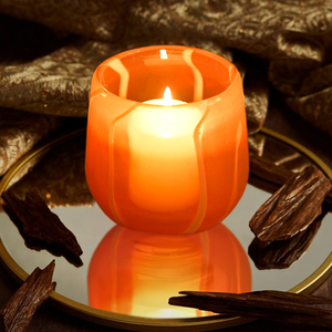 Nuevo Diseño, Recipientes de Vidrio Soplado a Mano para Velas, Color Humo, con Patrón en Espiral, Jarra de Vidrio Ámbar Soplado de Lujo con Empaque - Product Image 5