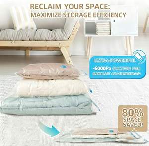 Travel Europe Style Multifunction Clothing <b>Vacuum</b> Compression Storage <b>Bag</b> Foldable Dust-proof Transparent PA+PE Material - Product Image 2