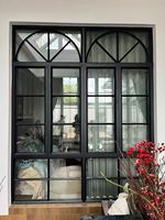 Ventanas de Rejilla de Aleación de Aluminio de Estilo Francés Moderno para Viviendas, con Vidrio Templado
