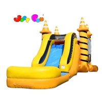 Nouveau design 7 en 1 château gonflable de toboggan de maison de saut jaune avec combo de toboggan pour enfants et enfants