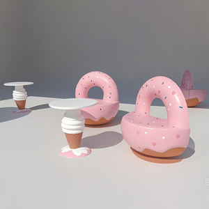 Custom Modern Durable Eco-Friendly Waterproof Pink Donut Shaped Chair Set for School Park Outdoor Commercial Spaces-Instagram - Product Image 6