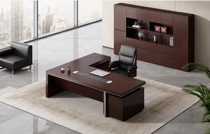 Mesa <span class=keywords><strong>de</strong></span> <span class=keywords><strong>Oficina</strong></span> Ejecutiva con Diseño Moderno y Chapa <span class=keywords><strong>de</strong></span> Madera Ecológica para <span class=keywords><strong>Trabajo</strong></span> Híbrido y Reuniones Virtuales, Uso en <span class=keywords><strong>Oficina</strong></span> en Casa - Product Image 6