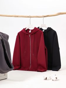 Produttori di abbigliamento stile primavera e autunno personalizzato con cerniera felpa a maniche lunghe con cappuccio da <span class=keywords><strong>uomo</strong></span> 330g giacca Casual Cardigan - Product Image 5