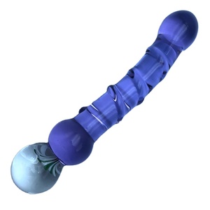 Kristallen glazen <span class=keywords><strong>dildo</strong></span>, blauwe bloemstijl, voor koppels - Product Image 1