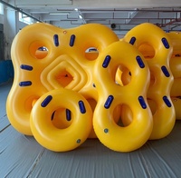 Toboggan aquatique gonflable à quatre feuilles de trèfle, pour 4 passagers, tube de parc aquatique en fibre de verre