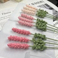 Bunga rajut buatan tangan buatan tangan, dekorasi Interior, bunga Lavender, bunga Crochet ungu