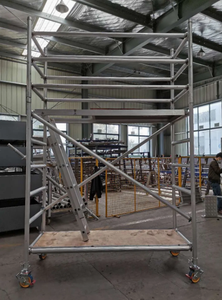 Système <span class=keywords><strong>complet</strong></span> d'échafaudage mobile en aluminium sur roulettes avec échelle, 6m et 12m - Product Image 4