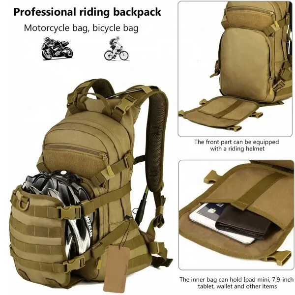 25L tático hidratação bexiga sistema Pack esporte ao ar livre saco MOLLE mochila motocicleta capacete titular saco
