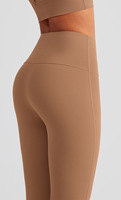 Pantalones OEM ODM de Alta Elasticidad, Color Nude, Diseño a Cuadros, Cintura Ultra Alta, Levanta Glúteos, Transpirables, de Secado Rápido, Spandex/Nylon, Antibacterianos