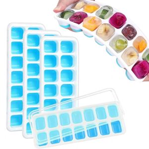 ถาดพร้อมฝาปิด 14 ช่อง แม่พิมพ์ทำน้ำแข็งแบบถอดง่าย ปลอดสาร BPA ประหยัดพื้นที่และสามารถวางซ้อนกันได้ สำหรับช่องแช่แข็งที่บ้าน - Product Image 1