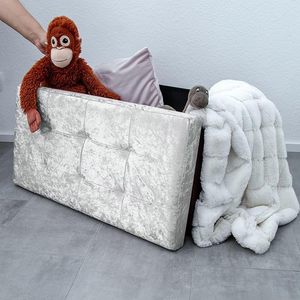 Pliable Brillant Velours Cube Rembourré Siège Capacité De Stockage Gain De Place Couvercle Pliant Gain De Place De Stockage Poitrine <span class=keywords><strong>Tabouret</strong></span> Banc Ottoman - Product Image 3