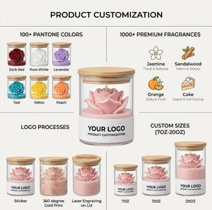 Candela Profumata Personalizzata in <span class=keywords><strong>Cera</strong></span> di Soia alla Rosa per Aromaterapia Regalo Decorativo per San Valentino - Product Image 2