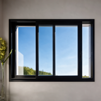 Fenêtres coulissantes modernes en aluminium à cadre fin, verre dépoli, fermeture douce, gain de place, pour projets immobiliers